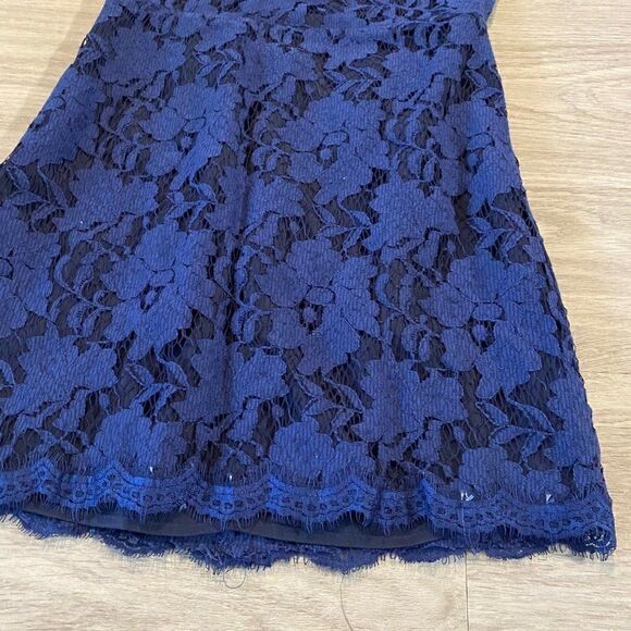 Navy blue, sleeveless lace open back mini dress size small - Picture 5 of 10